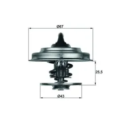 Termosztát, Hűtőfolyadék Db 83C - MAHLE (TX1883D)