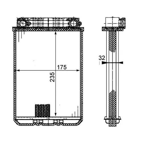 Hőcserélő, Belső Tér Fűtés - MAHLE (AH77000P)