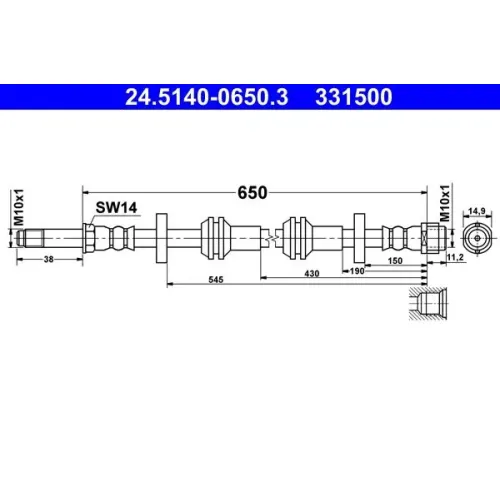 Fékcső - ATE (24.5140-0650.3)