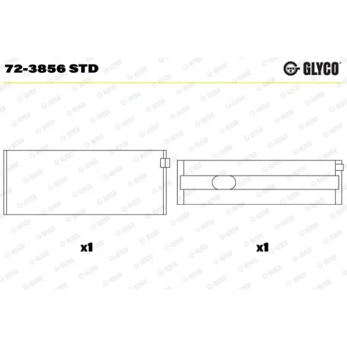 Főtengelycsapágy - GLYCO (72-3856 STD)