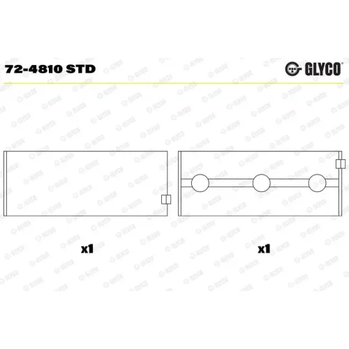 Főtengelycsapágy - GLYCO (72-4810 STD)