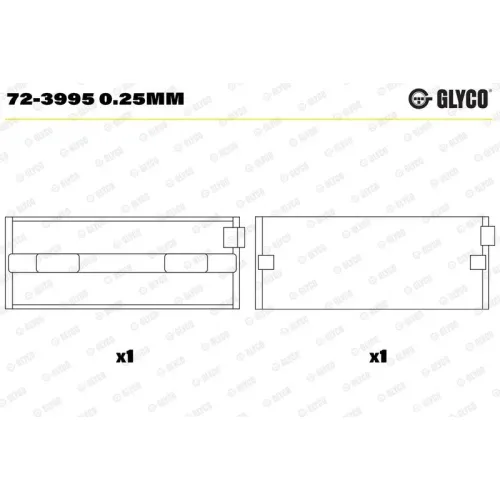 Főtengelycsapágy - GLYCO (72-3995 0.25MM)