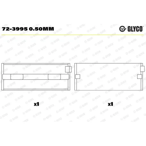 Főtengelycsapágy - GLYCO (72-3995 0.50MM)