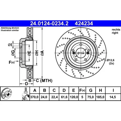 Féktárcsa - ATE (24.0124-0234.2)