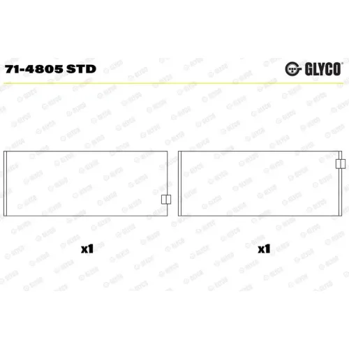 Hajtókar Csapágy - GLYCO (71-4805 STD)