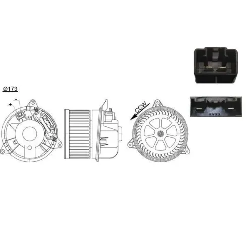 Utastér-Ventilátor - MAHLE (AB195000S)