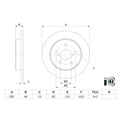 Féktárcsa - BOSCH (0986479E91)