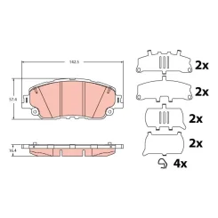 Fékbetétkészlet, Tárcsafék Lexus P. Ux 2,0 18- - TRW (GDB2354)