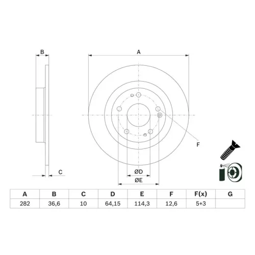 Féktárcsa - BOSCH (0986479G90)