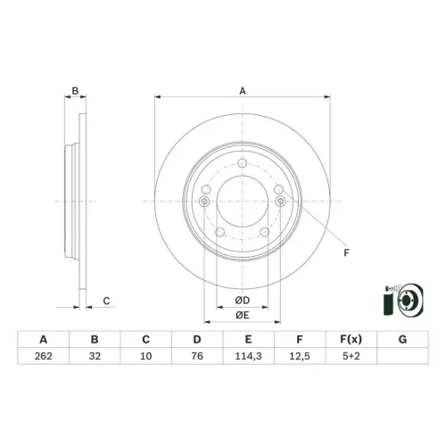 Féktárcsa - BOSCH (0986479G29)