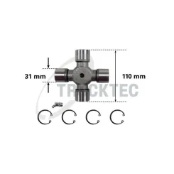 Csukló, Hosszanti Tengely - TRUCKTEC AUTOMOTIVE (01.34.038)