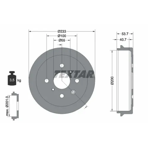 Fékdob - TEXTAR (94026500)