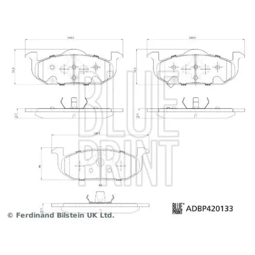 Fékbetétkészlet, Tárcsafék - BLUE PRINT (ADBP420133)