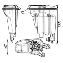 Kiegyenlítőtartály, Hűtőfolyadék Audi A4 - MAHLE (CRT95000S)