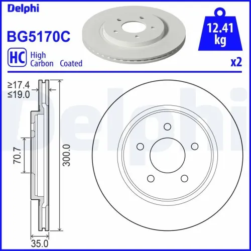 Féktárcsa - DELPHI (BG5170C)