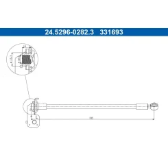 Fékcső Hyundai T. I30 1,4-1,6 11- Bal - ATE (24.5296-0282.3)