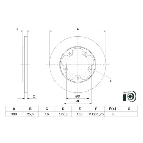 Féktárcsa - BOSCH (0986479F44)