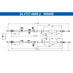 Huzal, Rögzítőfék Ford T. C-Max/Focus 1,0-2,3 11-20 Bal/Jobb Készlet - ATE (24.3727-0695.2)