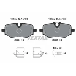 Fékbetétkészlet, Tárcsafék Bmw T. 2/X1/X2 1,5-2,0 21- - TEXTAR (2668701)