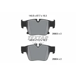 Fékbetétkészlet, Tárcsafék Bmw T. 5/7/X3 2,0-3,0 22- - TEXTAR (2680301)
