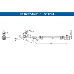 Fékcső Ford T. Mustang Mach-E Ev 20- Bal/Jobb - ATE (83.8207-0281.3)