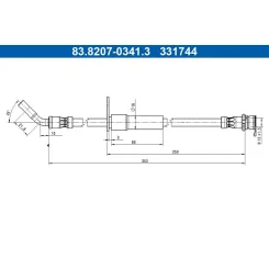 Fékcső Ford T. Puma 1,0-1,5 19- Bal - ATE (83.8207-0341.3)