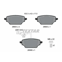 Fékbetétkészlet, Tárcsafék Db T. Citan/W420 1,3/1,5 Dci 21- - TEXTAR (2665402)