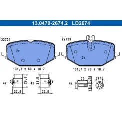 Fékbetétkészlet, Tárcsafék Db T. C167/V167/X167 2,0-3,0 4-Matic 18- Ceramic - ATE (13.0470-2674.2)