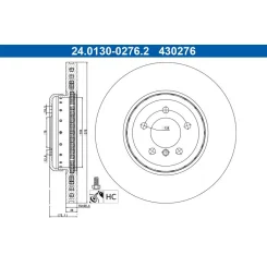 Féktárcsa Bmw P. 3/4 2,0-3,0 12- - ATE (24.0130-0276.2)