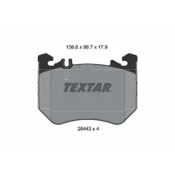 Fékbetétkészlet, Tárcsafék Db P. C254/W206 2,0 4-Matic 22- - TEXTAR (2644303)