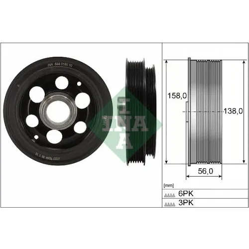 Szíjtárcsa, Főtengely - Schaeffler INA (544018010)