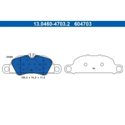 Fékbetétkészlet, Tárcsafék Porsche P. 911/Boxster/Cayman 2,7-3,8 06-20 - ATE (13.0460-4703.2)