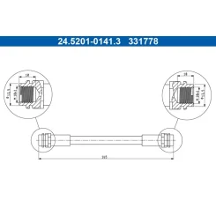 Fékcső Vw T. Bora/Golf/Lupo/Polo 99- Bal/Jobb - ATE (24.5201-0141.3)
