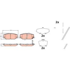 Fékbetétkészlet, Tárcsafék Suzuki P. Jimny 1,5 18- - TRW (GDB2455)