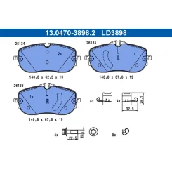 Fékbetétkészlet, Tárcsafék Db P. W206/S206 1,5 21- Ceramic - ATE (13.0470-3898.2)