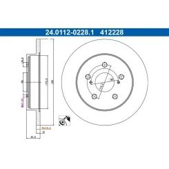 Féktárcsa Toyota T. C-Hr/Camry/Corolla/Rav 4 1,2-2,5 16- - ATE (24.0112-0228.1)