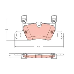 Fékbetétkészlet, Tárcsafék Porsche T. 911/Cayenne 2,9-4,0 11- - TRW (GDB2369)