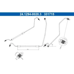 Fékcső Renault T. Megane 1,4-2,0 02-09 Jobb - ATE (24.1294-0020.3)