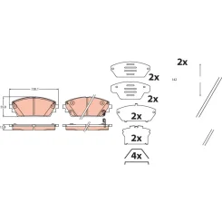 Fékbetétkészlet, Tárcsafék Mazda P. 3 1,5-2,0 18- - TRW (GDB2456)