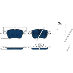 Fékbetétkészlet, Tárcsafék Ford T. Focus 1,0-2,0 19- Electric Blue - TRW (GDB2518BTE)