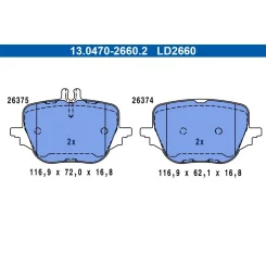 Fékbetétkészlet, Tárcsafék Db T. C254/X254/W206/W214/W223 1,5-3,0 4-Matic 20- Ceramic - ATE (13.0470-2660.2)
