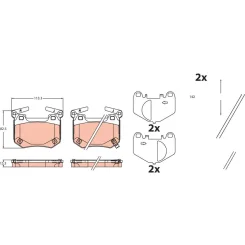 Fékbetétkészlet, Tárcsafék Kia T. Stinger 3,3 T-Gdi 4Wd 17- - TRW (GDB2520)