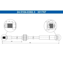 Fékcső Volvo T. C30/C70/S40/V50 04-13 Bal/Jobb - ATE (24.5104-0382.3)