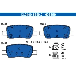 Fékbetétkészlet, Tárcsafék Hyundai T. Santa Fe 1,6/2,2 Crdi 20- - ATE (13.0460-5559.2)