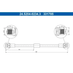 Fékcső Vw T. Jetta/Touran 03- Bal/Jobb - ATE (24.5204-0234.3)