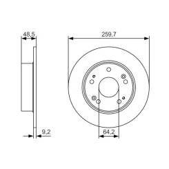 Féktárcsa Honda T. Accord 2,0 03-08 - BOSCH (0986479T81)