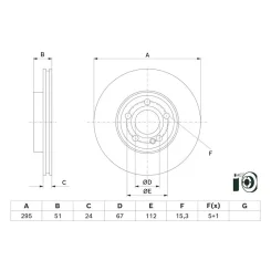 Féktárcsa Db P. C118/X118/W177/W247/H247 1,3-1,5 18- - BOSCH (0986479H74)