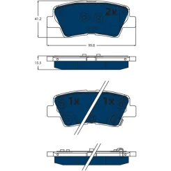 Fékbetétkészlet, Tárcsafék Hyundai T. Bayon/I30 1,0-1,6 17- Electric Blue - TRW (GDB2531BTE)