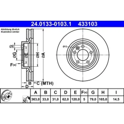 Féktárcsa Land Rover P. Discovery/Range Rover 2,0-3,0 4X4 12- - ATE (24.0133-0103.1)