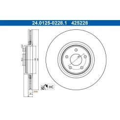 Féktárcsa Ford P. Focus 2,0 15-20 - ATE (24.0125-0228.1)
